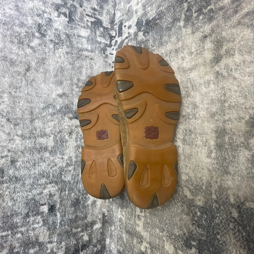 Twisted X Mens 4 Boat Shoe Driving Moc Brownish Tan Leather